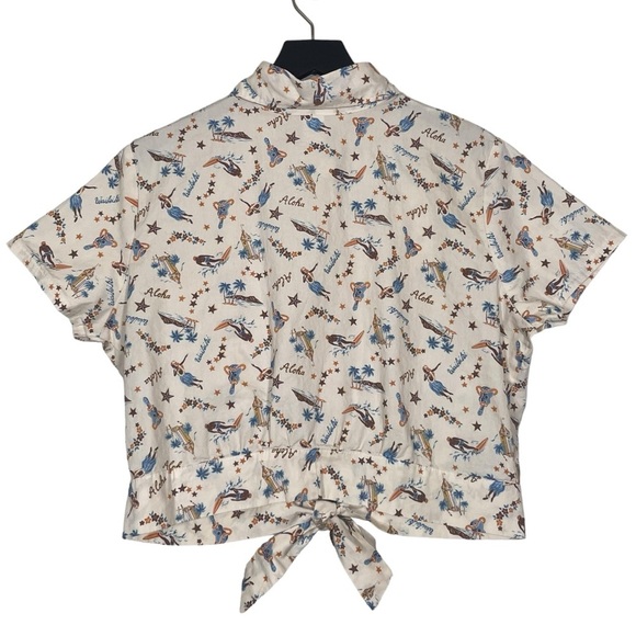 Hemet Waikiki Hawaiian Print Knot Top Size 3XL - Picture 2 of 5